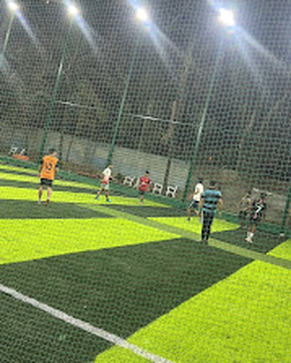 Night match — players in action